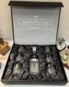 An Argyle fine cut crystal boxed decanter & 6 glasses
