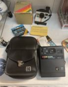 A Kodak EK160 instant camera, bag & A polaroid land camera etc