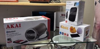 A quantity of wireless speakers etc (Some appear new)