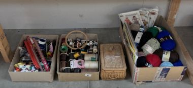 A good lot of cotton reels, wool, buttons, sewing patterns etc