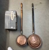 2 Copper bed warmers & A boxed Kirby carpet shampoo system