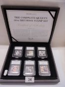 The Complete Queens 90th Birthday stamp set in case.