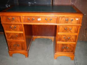 A mahogany kneehole desk, COLLECT ONLY.