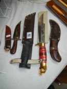 Five vintage knives.