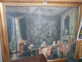 A gilt framed drawing room scene, COLLECT ONLY.