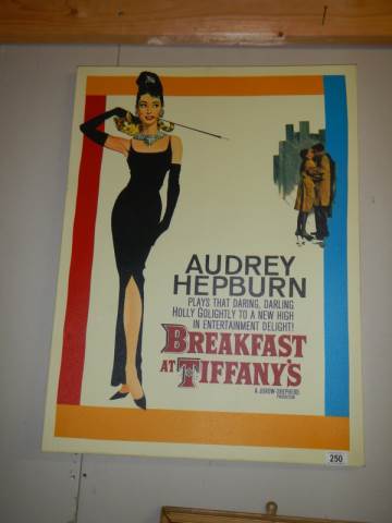 A Breakfast at Tiffany's poster featuring Audrey Hepburn. - Image 2 of 2