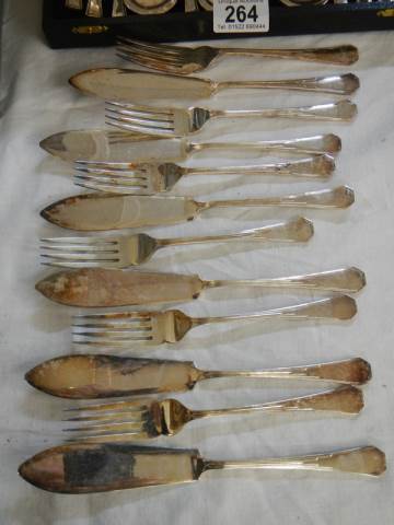A cased desert set and a quantity of fish knives and forks. - Image 2 of 3