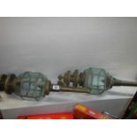 A pair of good quality modern brass carriage lamps.