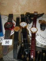 Six gent's wrist watches.