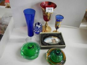 A mixed lot of coloured glass ware, COLLECT ONLY.
