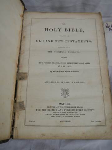 A large family Bible and other Bibles. - Image 2 of 2