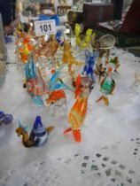 A collection of coloured glass animals, COLLECT ONLY.