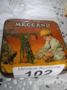 A small vintage Meccano tin.