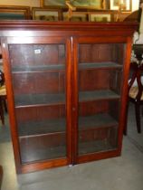 A mahogany glazed bookcase, COLLECT ONLY.