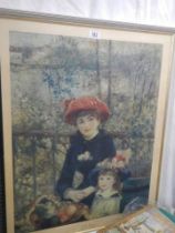 A framed and gloazed Pierre August Renoir print entitled 'On The Terrace', COLLECT ONLY.