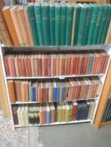 Approximately 100 old books on four shelves. COLLECT ONLY