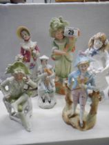 Six assorted porcelain figures.