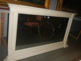 A white framed overmantel mirror, COLLECT ONLY.