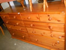 A double pine chest of ten drawers, COLLECT ONLY
