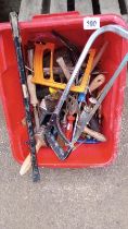 A large box of workshop tools