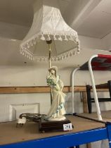 A figural table lamp