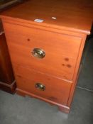 A two drawer wooden filing cabinet, COLLECT ONLY.