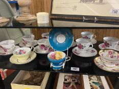 A quantity of cups and saucers including Aynsley