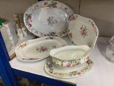 2 Spode plates/dishes and a meat platter and gravy/sauce vessel on saucer