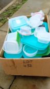 A lot of plastic containers