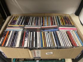 A box of music CD's