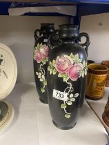 A pair of Grimwades vases, COLLECT ONLY