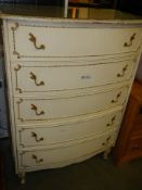 A white five drawer chest, COLLECT ONLY.