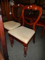 A pair of Victorian mahogany dining chairs, COLLECT ONLY.