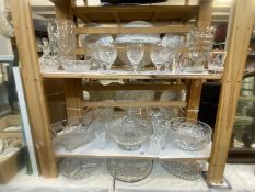 3 shelves of good glass ware