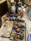 A mixed lot of toy figures including some Lego mini figs