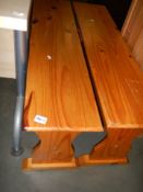 A pair of pine benches, COLLECT ONLY.