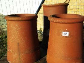 3 Terracotta Chimney pots