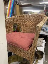 A cane/wicker chair COLLECT ONLY
