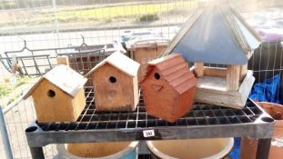 4 x Wooden Bird Houses