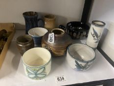 A quantity of pottery items