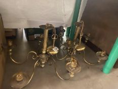 2 brass chandelier/light fittings COLLECT ONLY