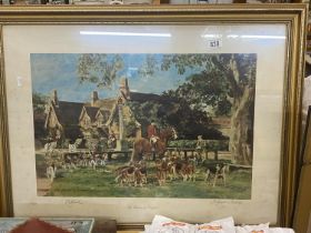 A limited edition hunting print no 99/850 'The Belvoir at Knipton' by Elizabeth Sharp COLLECT ONLY