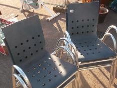 4 tubular aluminium modern chairs