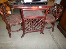 A bamboo table and two chairs, COLLECT ONLY.