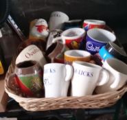 A basket full of advent mugs