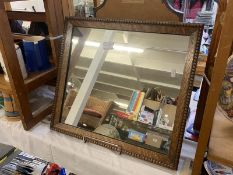 A vintage oak framed mirror COLLECT ONLY