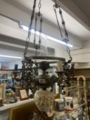 A hanging electrified oil lamp COLLECT ONLY