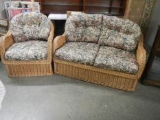 A conservatory sofa and chair, COLLECT ONLY.