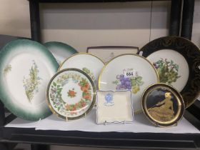 A Royal Doulton Eau De France pin dish and a quantity of collectors plates