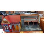 Two wooden toys (garage and house). COLLECT ONLY.